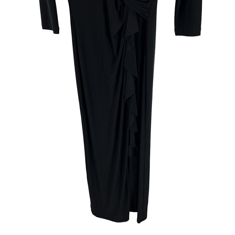 Ralph Lauren Womens Size 4 Black Evening Gown Pleated Elegant Romantic Stylish - Picture 15 of 16